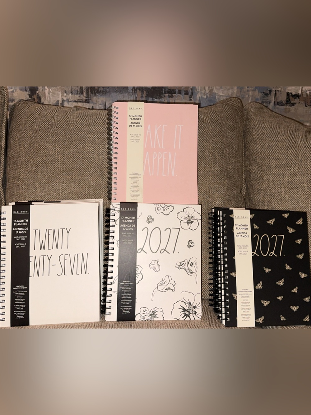 NWT Rae Dunn 2027 Hardback 17 Month Planner Calendar HTF Monthly Weekly Views